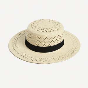 Nuevo Sombrero de Paja Casual a la Moda, Estilo Boater, para Primavera/Verano, con Diseño Calado, Ideal para la Playa - Product Image 3