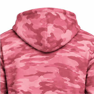 Mens <b>Pink</b> Camouflage <b>Hoodie</b> Pullover Long Sleeve Drawstring Hood Kangaroo Pocket Casual Streetwear Sportswear Clothing Apparel - Product Image 4