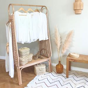 Porte-vêtements en rotin, présentoir à vêtements, best-seller, rangements pour vêtements, prix compétitif - Product Image 4