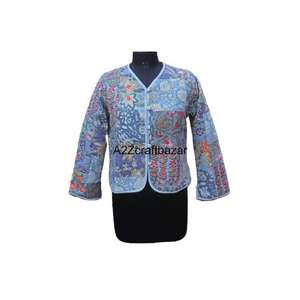 Manteau traditionnel fait main, veste vintage Kantha, design en coton Kantha, kimono, vêtements de plage pour femmes - Product Image 1