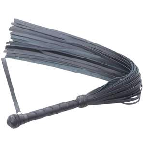 Fouet en peau de mouton de qualité supérieure avec boucle en acier et plusieurs franges de 3,5 cm de large pour jeux sensoriels et BDSM à impact - Product Image 5