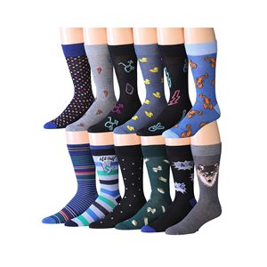 Calcetines de Vestir Casuales para Hombre, 12 Pares, con Estampados de Animales Coloridos - Product Image 1