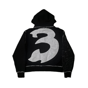 Sudadera con Capucha Decorada con Pedrería para Hombre y Mujer, Sudadera Holgada Moderna con Detalles Brillantes - Product Image 2