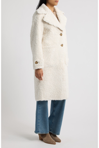 Abrigo Largo de Piel Sintética para Mujer, Cuello Vuelto, Cierre de Botón, Chaqueta Cálida para Invierno - Product Image 3