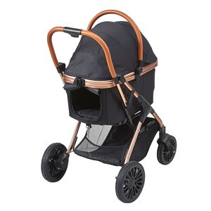 Poussette pour animaux de compagnie à 4 roues avec freins rotatifs, capacité de 66 lb, sac de transport amovible pour chiots - Product Image 6