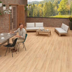Latina Coffee 200x1200mm Elite Tira de madera Azulejos de porcelana Cerámica 20x120cm Tablones de madera Diseño de suelo Azulejos pulidos - Product Image 3