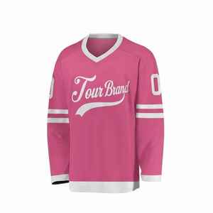 Maillot de hockey sur glace personnalisé pour adultes unisexe |   Uniforme d'équipe 100% polyester |   Séchage rapide, respirant |   Manches longues col en V |   Transfert de chaleur - Product Image 2