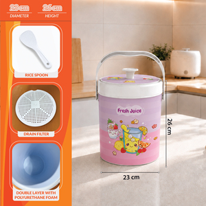 Seau à riz en plastique de qualité alimentaire Nandos Premium 8L, couleur violette, surface durable anti-rayures, double couche thermique, écologique - Product Image 4