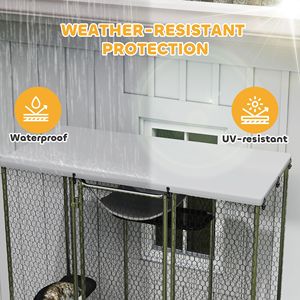 Jaula para Gatos de Acero Galvanizado con Cubierta Impermeable, 5 Plataformas Ajustables, Hamaca, Catio para Exteriores, Muebles para Mascotas - Product Image 6