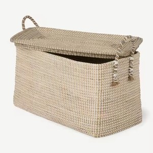 Natural/customized Color <b>Round</b>/Rectangle/Square Flexible Seagrass water hyacinth <b>basket</b> Eco-Friendly Clothing <b>Storage</b> <b>Baskets</b> - Product Image 4