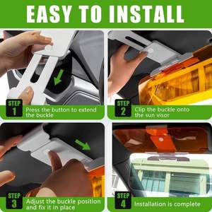 Yellow <b>Car</b> Windshield Glare Filter Film Heat Insulation <b>Sun</b> Block Privacy <b>Visor</b> for Night Driving - Product Image 2
