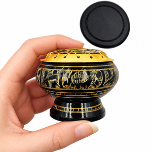 เตาเผากำยานทองเหลืองโบราณสีดำขนาดเล็ก รุ่นคลาสสิค ราคาโรงงาน - Product Image 6