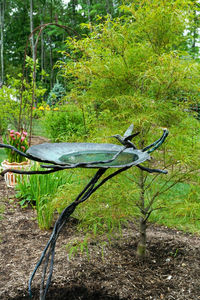 Bain d'oiseaux en métal de qualité supérieure pour extérieur, finition résistante à la rouille, parfait pour la décoration de jardin, bassin à eau pour oiseaux - Product Image 5