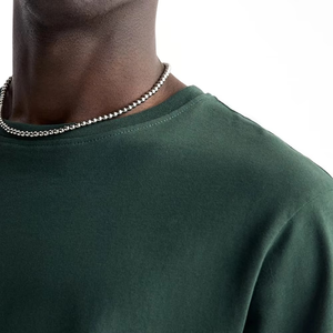 Camiseta Oversize de Algodón Grueso para Hombre, Hombros Caídos, Ajuste Holgado, Camiseta Premium Lisa, Logotipo Personalizado, Tallas Grandes, Estilo Urbano - Product Image 2