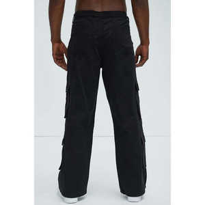 Pantalones de mezclilla multibolsillo estilo cargo retro para mujer Aspecto lavado informal con pierna ancha y corte tridimensional - Product Image 4