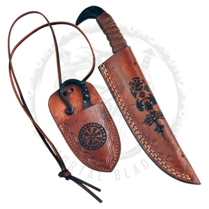 Medieval Style Hand Forged Antique Medieval Knife High Carbon Steel Kitchen Viking Knife with Protected Cover Retail Knife - Product Image 4