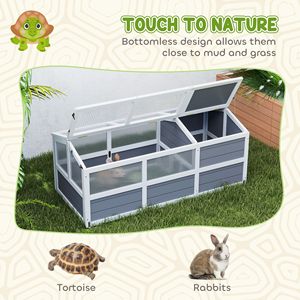 Terrario Esterno Grigio Chiaro per Tartarughe, Design Senza Fondo con Porta, Finestre con Pannelli Solari in PC per Piccoli Animali, Recinti e Cancelli per Animali Domestici - Product Image 5