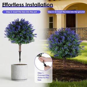 2 Confezioni di Alberi Artificiali a Sfera Topiaria Resistenti ai Raggi UV, Arbusti Sempreverdi, Piante Finte con Picchetto da Terra, Eleganti Elementi Decorativi per Esterni - Product Image 5