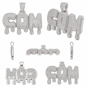 Pendentif personnalisé chrétien hip-hop avec initiale, entièrement serti de micro-pavés de moissanite, en argent 925, 110g, vente en gros - Product Image 6