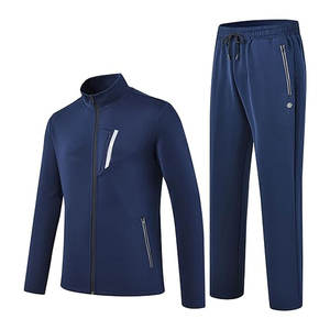 Ensemble de survêtements athlétiques pour hommes, 2 pièces, pour le jogging, décontracté, avec sweat à capuche zippé et pantalon de sport - Product Image 1