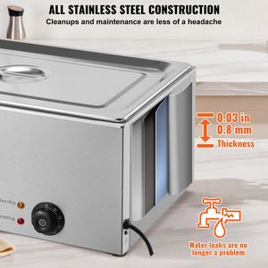 Commerciale elettrico 19Qt Pan Bain Marie bancone cibo cibo più caldo riscaldamento e attrezzature di tenuta - Product Image 5