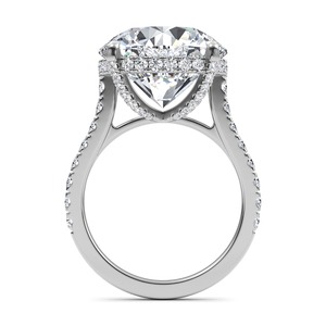 Impressionnante bague de fiançailles ronde en or rose 10K avec diamant de laboratoire, 11,96 carats au total, bague de luxe pour les mariées élégantes - Product Image 4