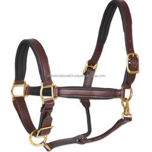Halter de caballo de cuero negro o marrón separable resistente de doble costura con relleno suave de vaca colorido y hebillas ajustables - Product Image 4