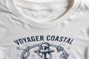 Camiseta de Jersey Blanca para Hombre, Corte Regular, Manga Corta, Cuello Redondo, Transpirable, con Estampado Gráfico de Letras de Ancla Vintage, Estilo Casual - Product Image 4