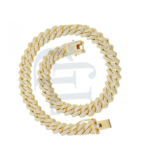 Chaîne cubaine de luxe Hip Hop en argent 925 avec diamants Moissanite de laboratoire, finition or 10K 14K, collier premium pour homme entièrement serti - Product Image 5