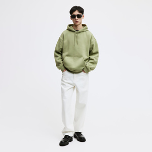 Nueva Sudadera con Capucha para Hombre, Color Verde Oliva, Talla Grande, 100% Algodón Felpa, Estilo Casual para Otoño, con Bolsillos, Corte Regular - Product Image 5