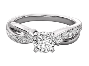 Superbe bague fine pour femme en or massif 14 carats avec diamant de laboratoire de forme ronde, certifié IGI, personnalisable OEM/ODM, idéale pour un cadeau d'anniversaire ou de fiançailles - Product Image 1