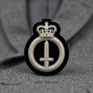 Insignia Masónica de Compás Cuadrado de Alambre de Plata Hecha a Mano, Parche para Blazer de Terciopelo Azul Real, Escudo de Logia Bordado Personalizado - Product Image 5