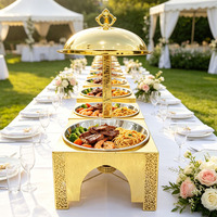 Nouveau design de réchaud de luxe pour buffet de mariage et de réceptions, avec couvercle articulé suspendu