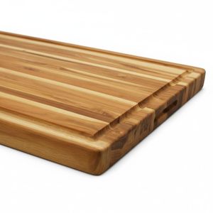 Planche à découper de cuisine en teck, planche à découper en bois durable, écologique, sans danger pour les aliments, bloc de boucher, 2,0 cm d'épaisseur, rectangulaire, passe au lave-vaisselle - Product Image 5