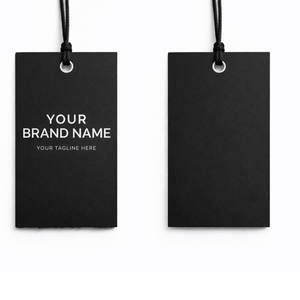 Etiquetas colgantes de papel kraft marrón rústico con cuerda de hilo natural para ropa de algodón orgánico sostenible y accesorios hechos a mano - Product Image 1