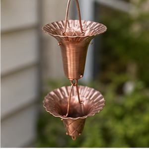 ชุดถังแขวนโซ่ทองแดงสำหรับตกแต่งสวนกลางแจ้ง สไตล์เรียบง่าย - Product Image 3
