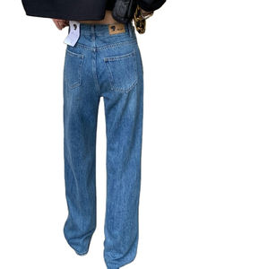 Jeans en denim ample taille haute pour femme grande taille, coupe décontractée, jambe large, style streetwear, pour la vente en gros - Product Image 3