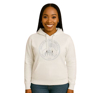 Sudadera con Capucha Blanca para Mujer, con Logotipo Redondo Transparente, Informal, de Manga Larga, para Uso Diario, Ropa Cómoda para el Estilo de Vida - Product Image 1