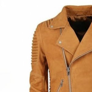 High Demands Custom Logo High <b>Men's</b> Brown <b>Suede</b> Moto Biker <b>Jacket</b> With Zipper Closure And Ribbed Sleeves Autumn Casual Outerwear - Product Image 6