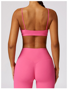 ชุดโยคะไร้ตะเข็บระบายอากาศได้ดีสำหรับผู้หญิง 2 ชิ้น เสื้อครอปแบบ Racerback กางเกงเลกกิ้งขายาว ชุดออกกำลังกาย ชุดฟิตเนส ชุดกีฬา - Product Image 3