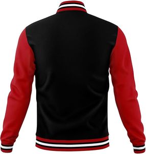 High Quality Men's Varsity Jackets Thin <b>Stand</b> Collar Light <b>Weight</b> Winter Wool Body Leather Sleeve Best Design Plain Fabric Front - Product Image 3