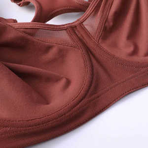 Fashionable New Design Breathable Eco-Friendly Elastic Waist Closure Women's Spandex/Nylon Fabric Sports <b>Bra</b> High Support Front - Product Image 6