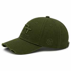 Casquette de baseball vert olive 6 panneaux réglable en sergé de coton et denim avec logo brodé unisexe décontractée la plus vendue avec fusion sans couture - Product Image 3