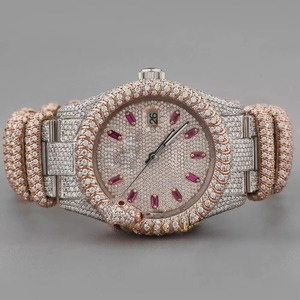 Reloj de Diamantes Moissanite para Hombre, Diseño Único con Movimiento de Cuarzo ETA, Estilo Hip Hop, Fabricado en Acero Inoxidable con Diamantes de Claridad VVS1 - Product Image 2