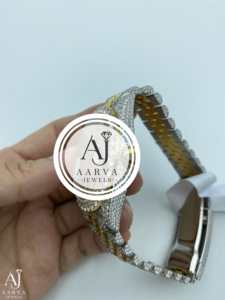 AARVA JEWELS หรูหรา มิโยตะ ไดมอนด์สแตนเลสสตีลทรงกลม 38 มม. อนาล็อกควอตซ์ 20 มม. สายนาฬิกาแฟชั่นสำหรับทุกเพศ - Product Image 3