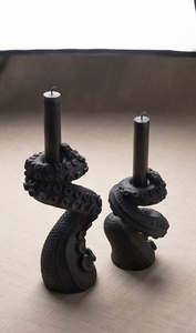 <b>Gothic</b> Octopus Tentacle <b>Candle</b> Holder Matte Black Texture Casting <b>Candle</b> Stand Unique Sea Creature Table Centerpiece Ocean Theme - Product Image 3