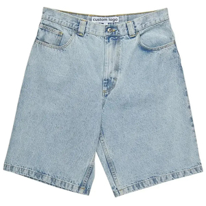 Custom <b>Men's</b> 100% Denim Shorts Baggy Rhinestone pant Summer <b>jeans</b> Diamond Crystal Side Strip Washed Denim Shorts for <b>Men</b> - Product Image 1
