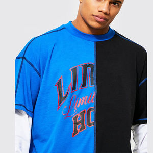 T-shirt à manches longues double couche pour homme, personnalisé, en coton lourd 100 %, imprimé, streetwear, fabricant de vêtements OEM sous marque privée - Product Image 2