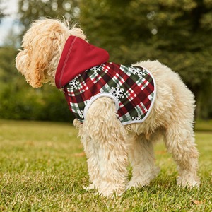 Christmas <b>Dog</b> <b>Coat</b> with Hood Red Green Winter Cotton <b>Warm</b> Classic Style Comfortable Fit - Product Image 1