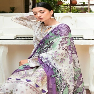 Venta al por mayor de 3 piezas de diseñador pesado Maxi Lawn Suits Original de marca pakistaní e india Lehnga Choli por Ramsha - Product Image 3